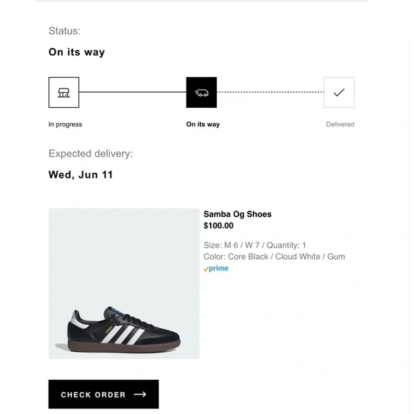 Adidas Men's Samba OG Black and White Sneakers - Picture 4 of 10